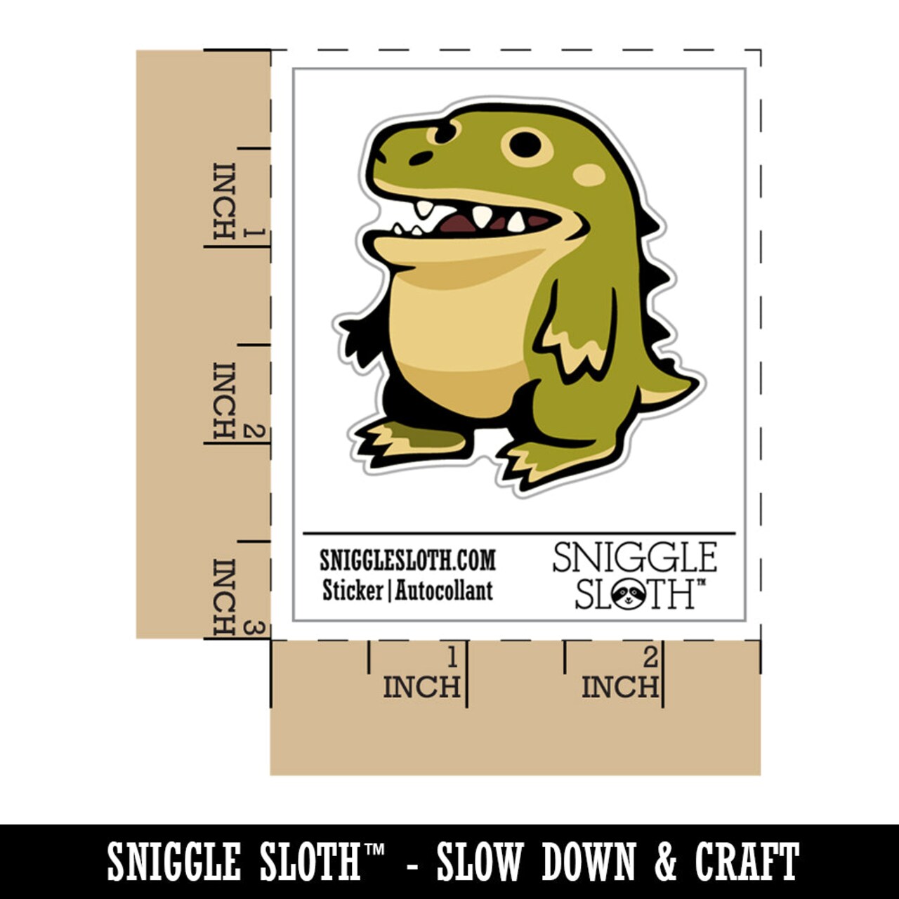 Silly Cartoon Dinosaur Waterproof Vinyl Phone Tablet Laptop Water Bottle Sticker Set - 5 Pack